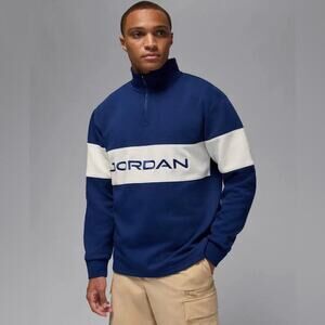 Jordan Sport Men's Dri-FIT Quarter-Zip Golf Top Navy Blue White XL NWT